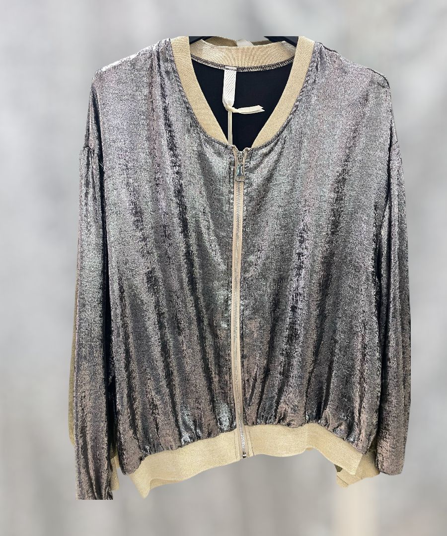 Chaqueta satinada plata