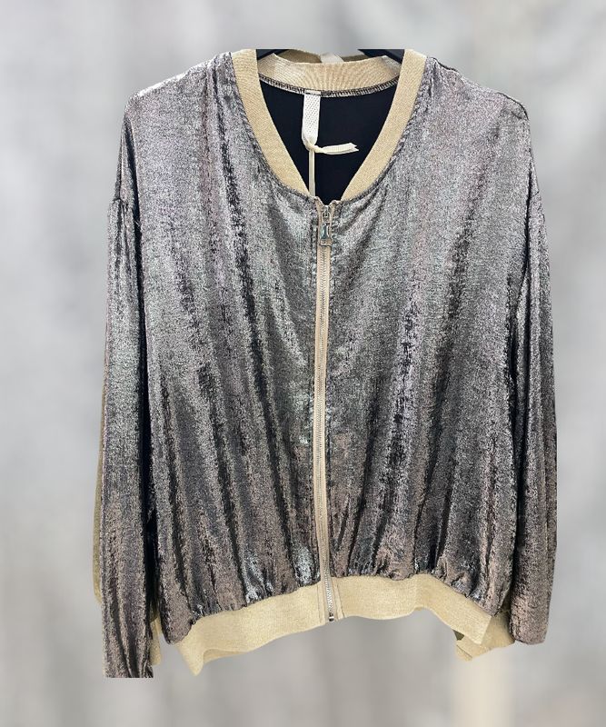 Chaqueta satinada plata