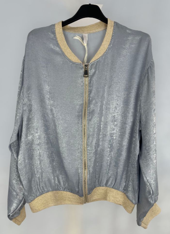 Chaqueta satinada plata