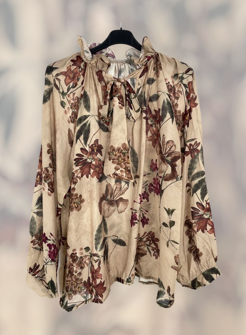 Blusa beige estampada