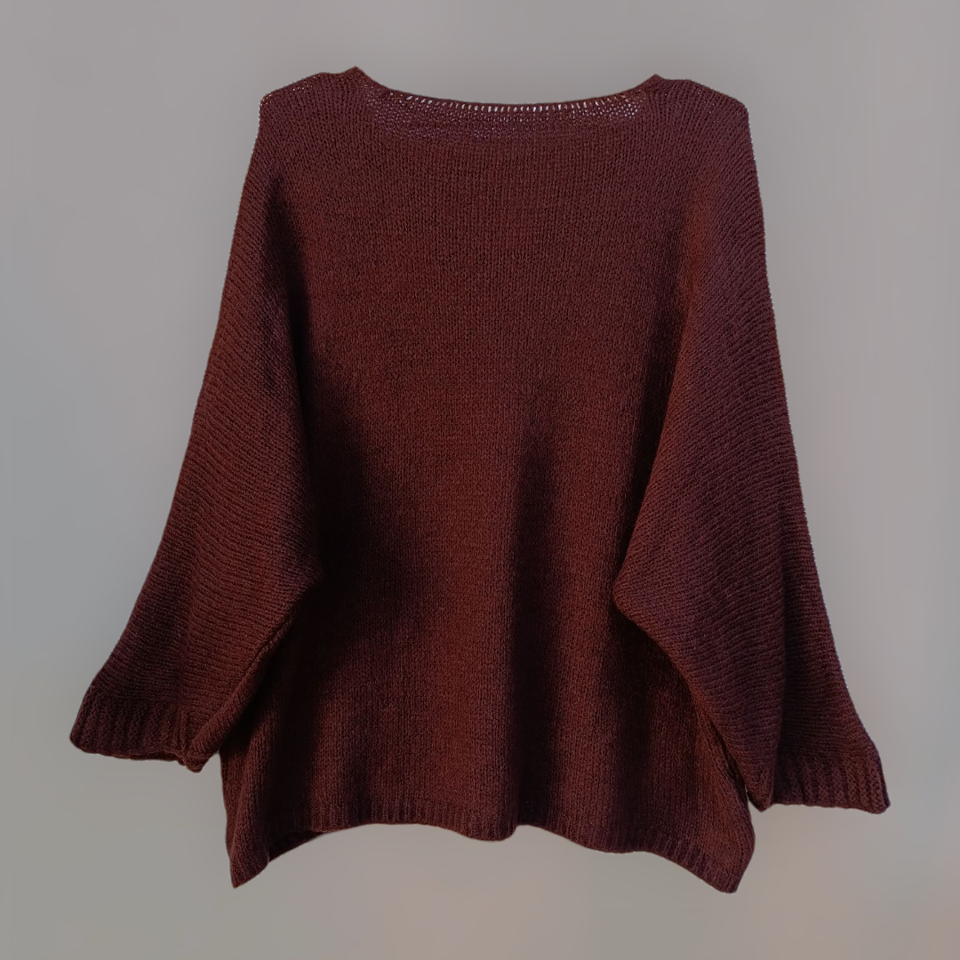 Jersey mangas murciélago marrón oscuro