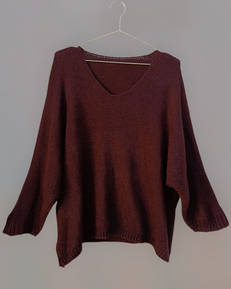 Jersey mangas murciélago marrón oscuro