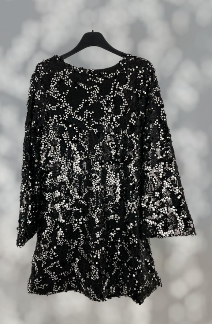 Vestido lentejuelas plateadas