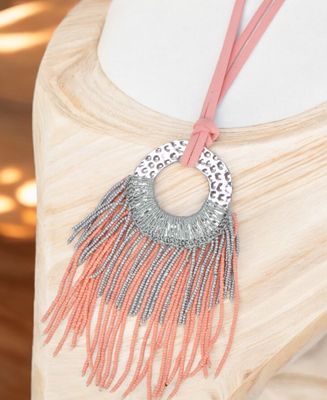 Collar cuentas flecos