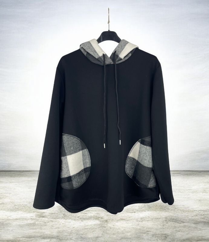 Sudadera bolsillos cuadros