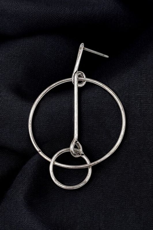 Pendientes doble círculo (plateado)