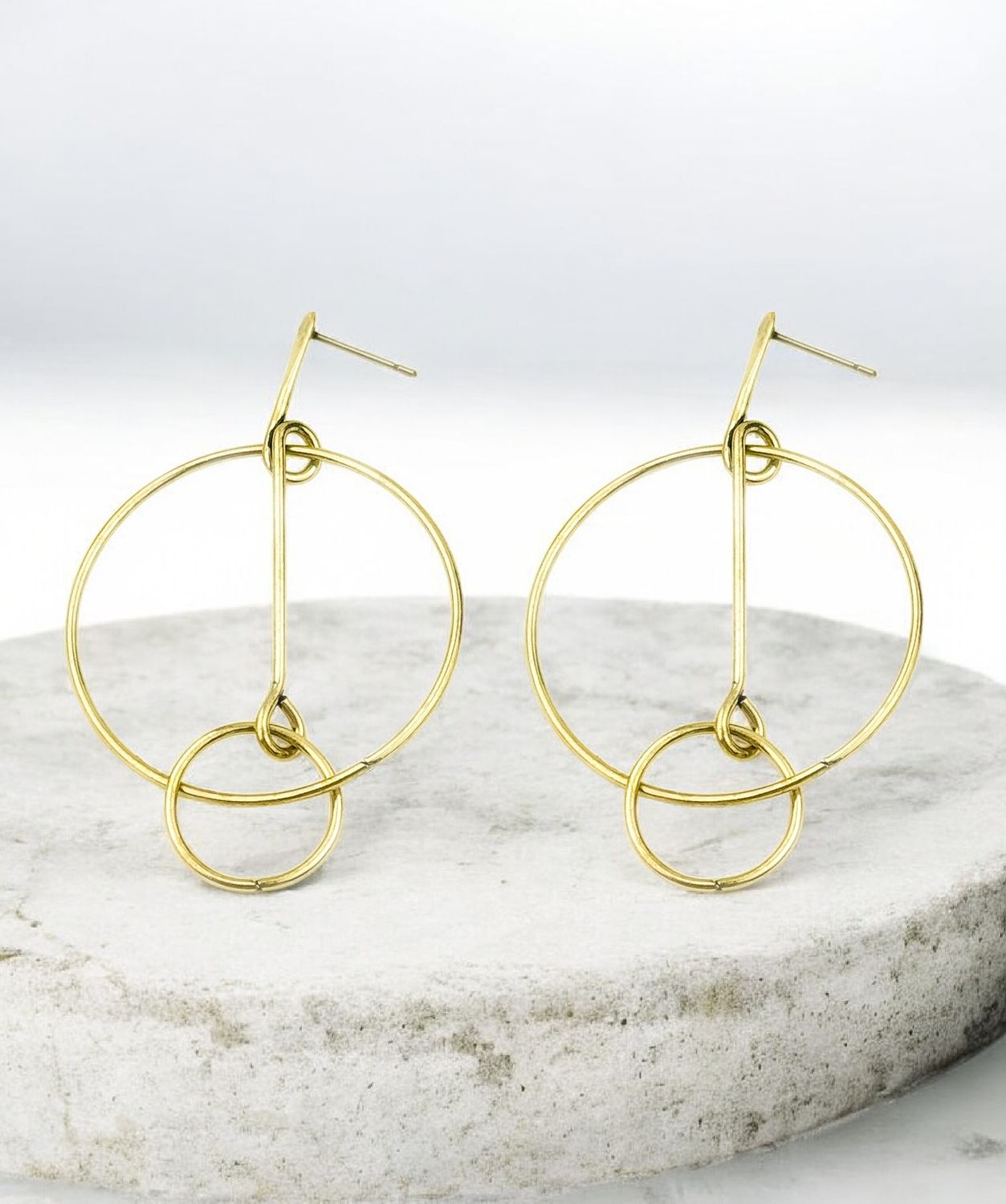 Pendientes doble círculo(dorados)