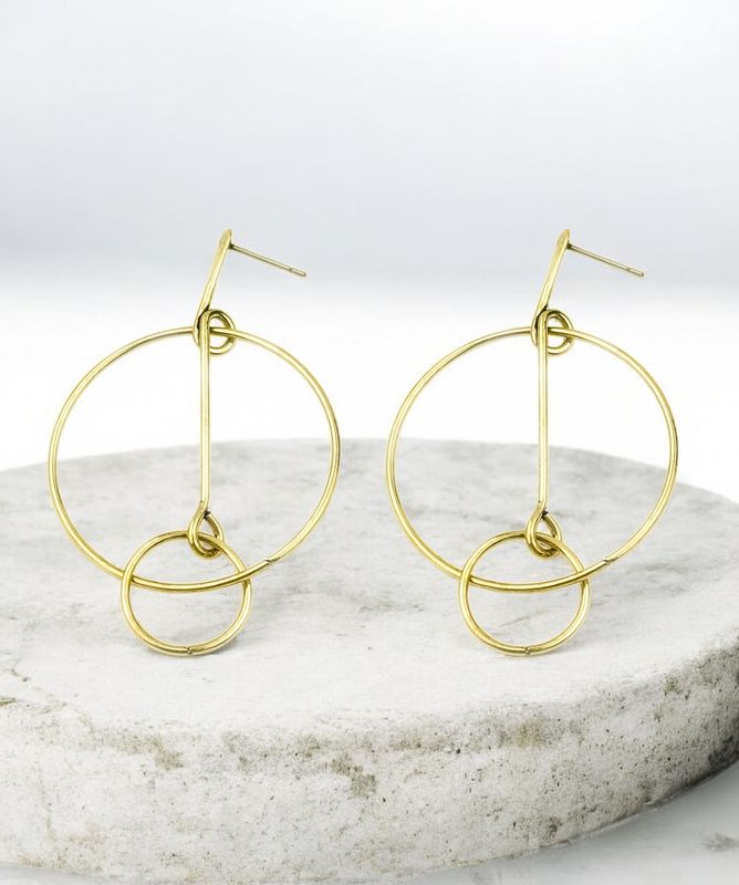 Pendientes doble círculo(dorados)