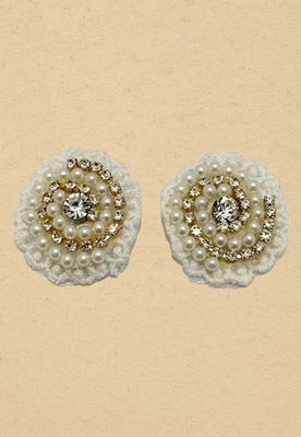 Pendientes macramé perlitas