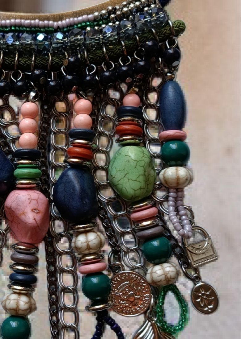 Collar abalorios boho (azul)