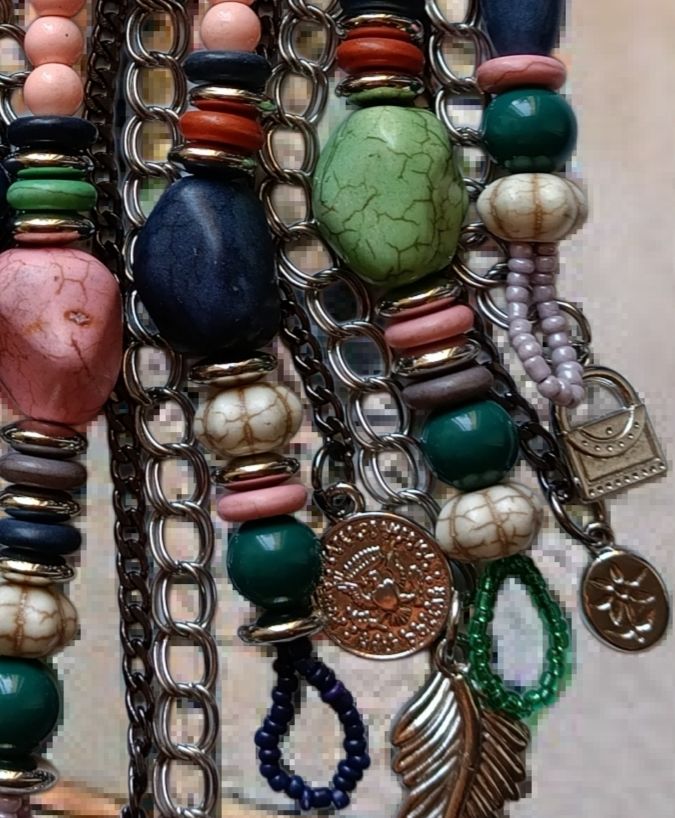 Collar abalorios boho (azul)