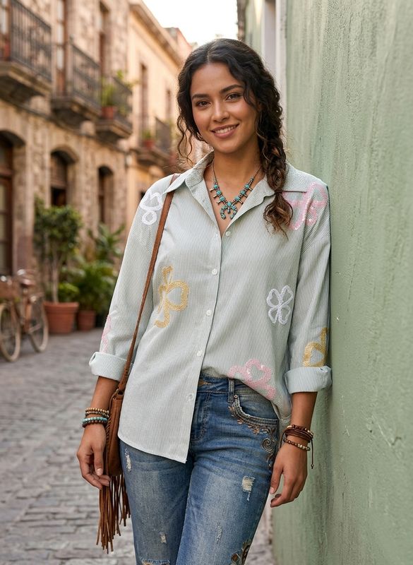 Camisa rayas y flores