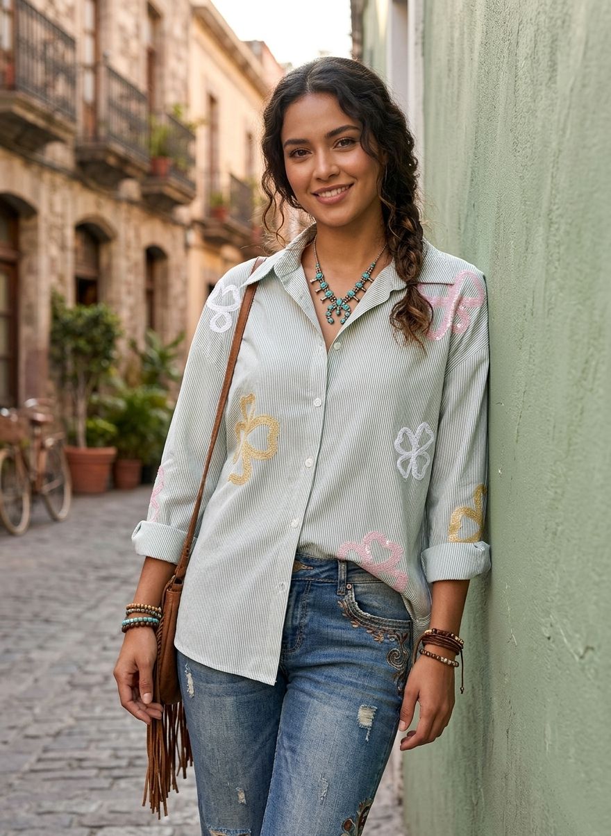 Camisa rayas y flores