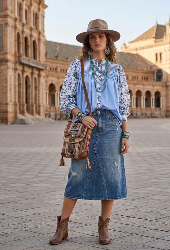 Blusa estampados (azul)