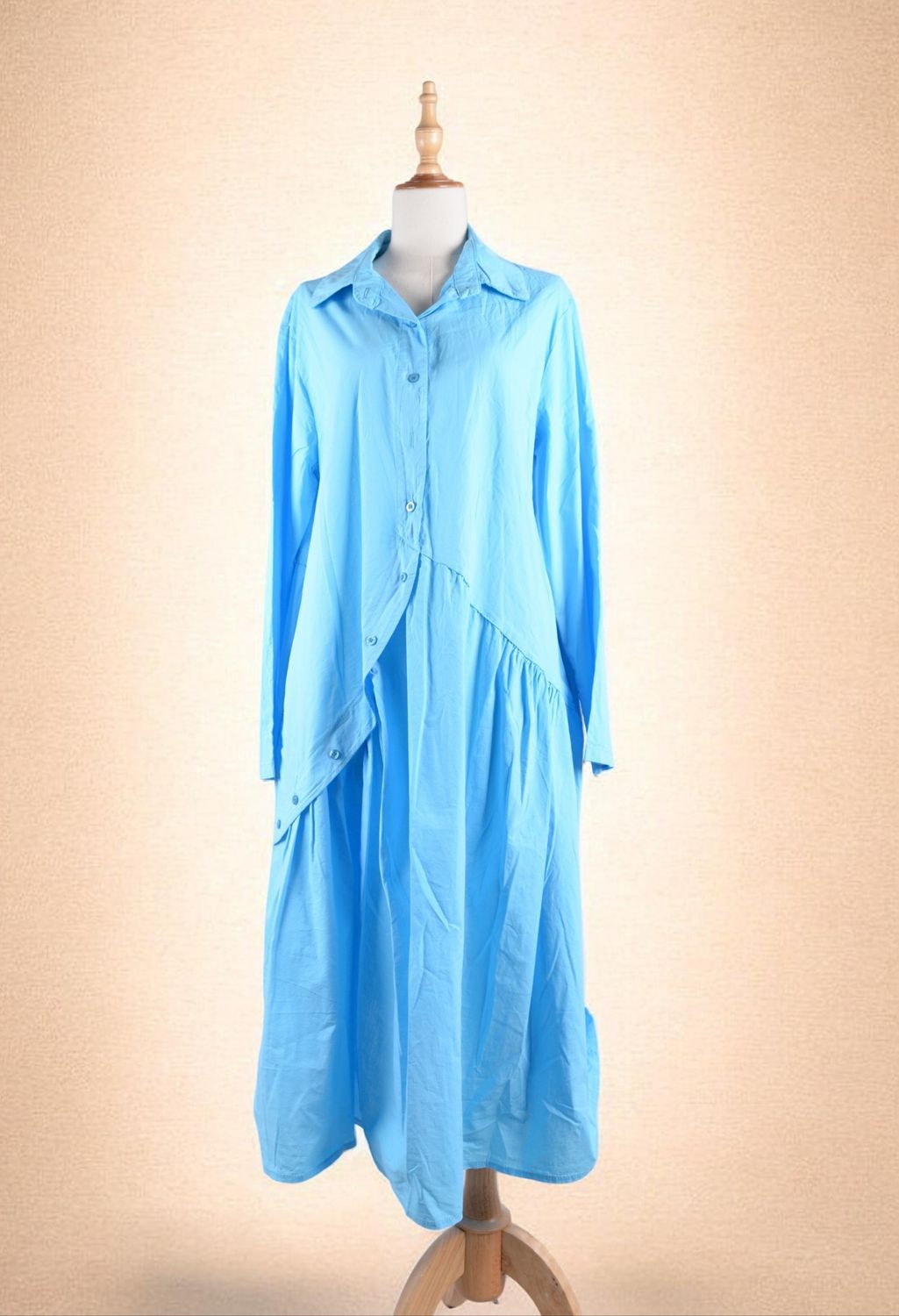 Vestido camisero turquesa