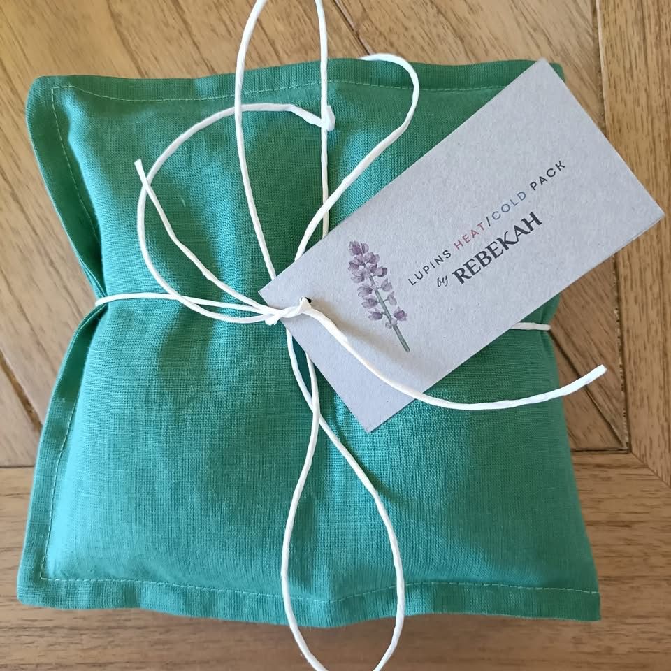 Lupins heat cold bag - Green linen