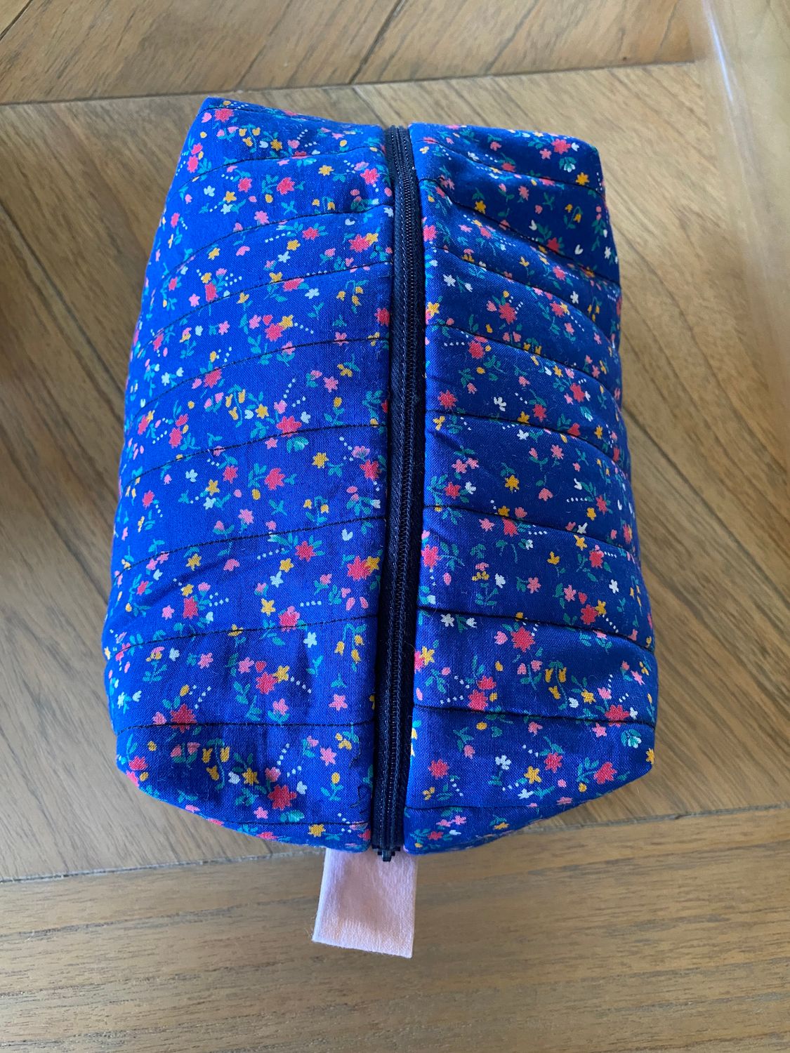 Makeup bag - large blue floral