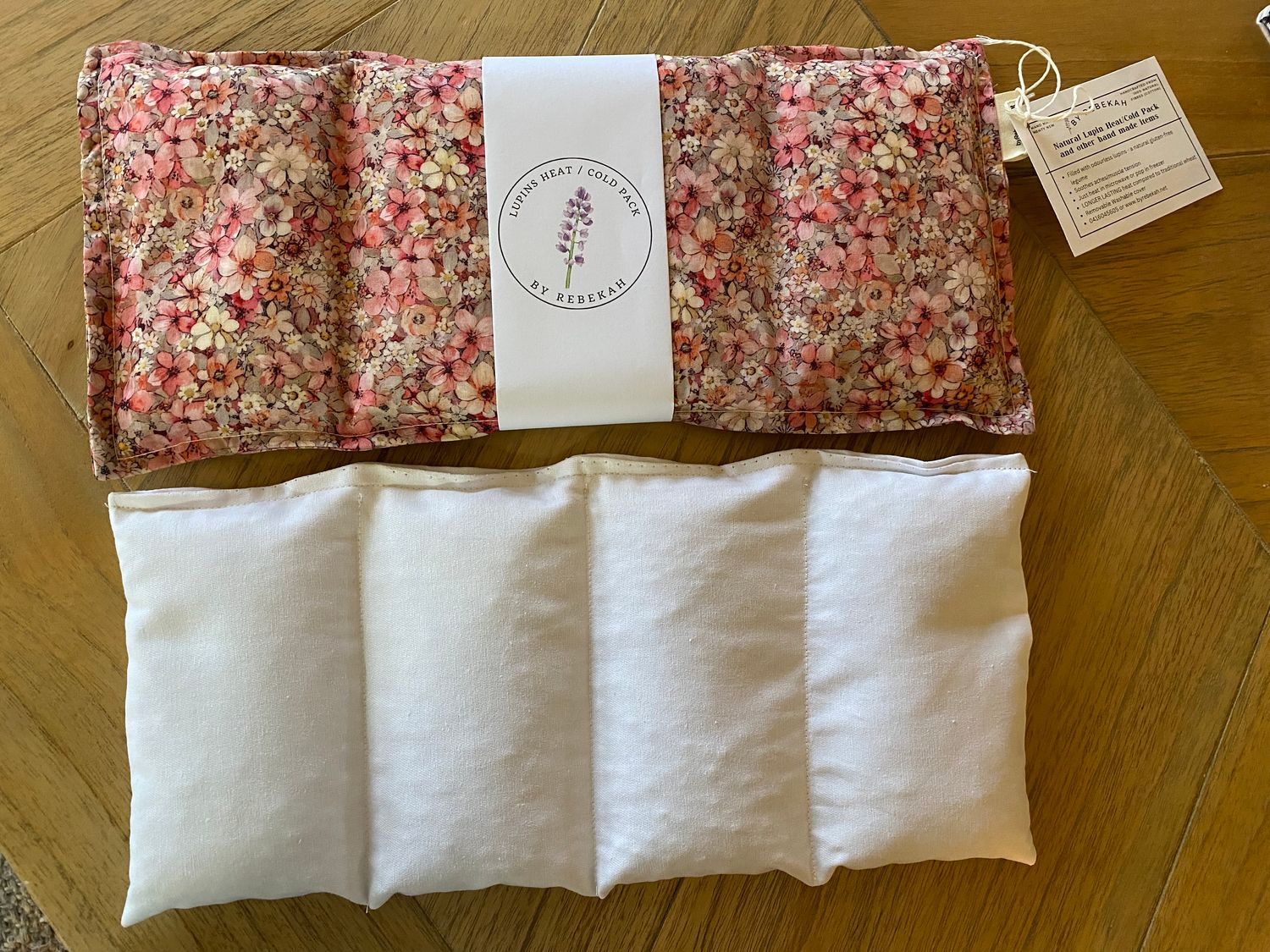Lupins heat cold pack - pink floral cotton