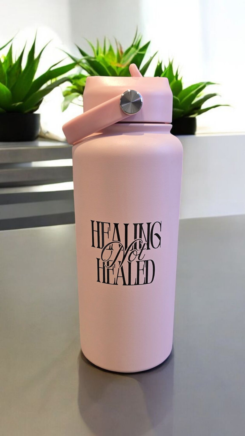 Light Pink &quot;Healing NOT Healed&quot; Bottle