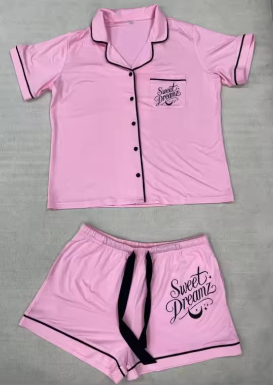 PINK/BLACK TRIM &quot;BAMBOO PJS&quot;