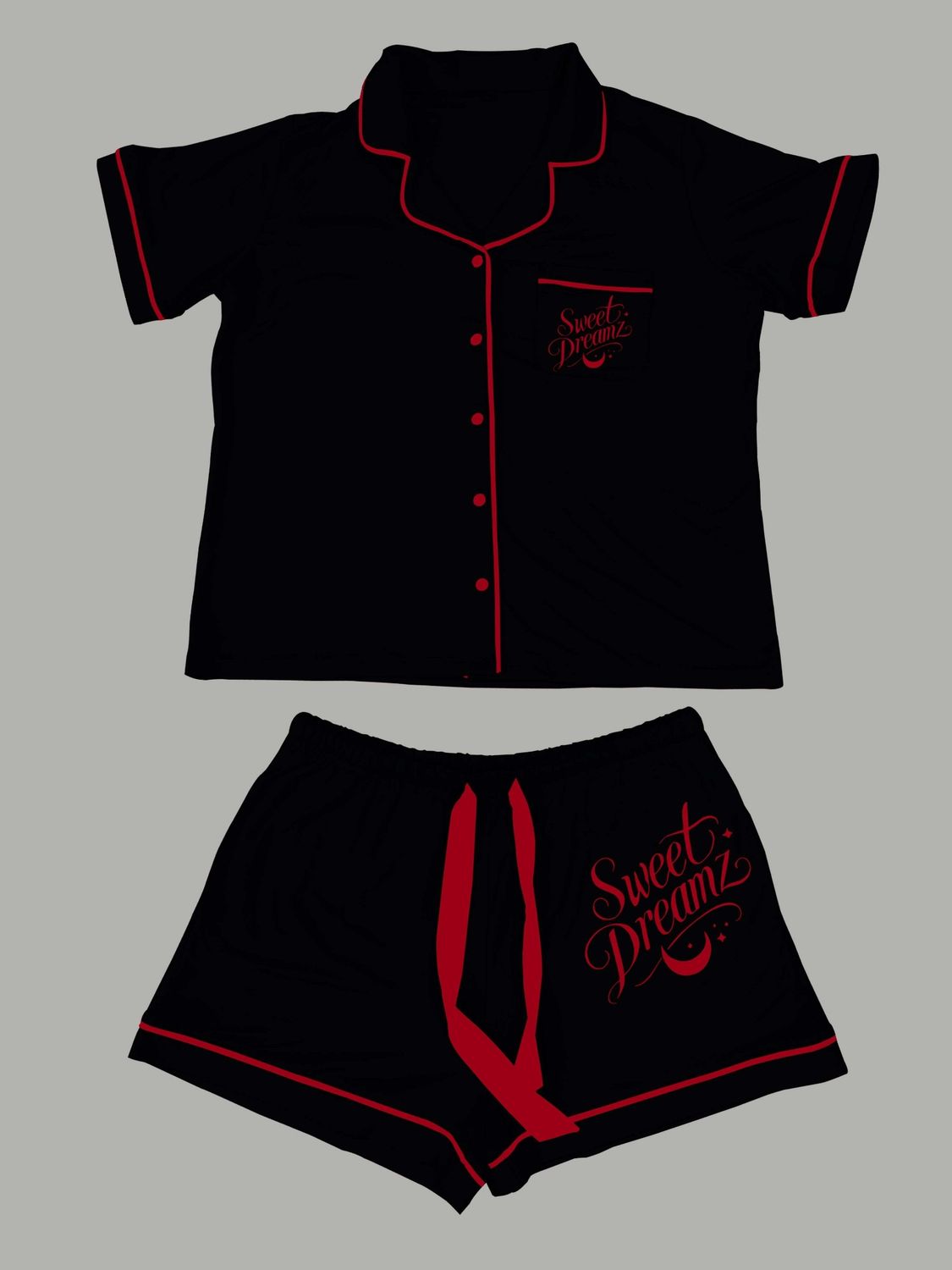 BLACK/RED TRIM &quot;BAMBOO PJS&quot;