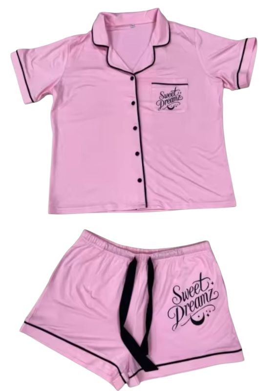 PINK/BLACK TRIM &quot;BAMBOO PJS&quot;