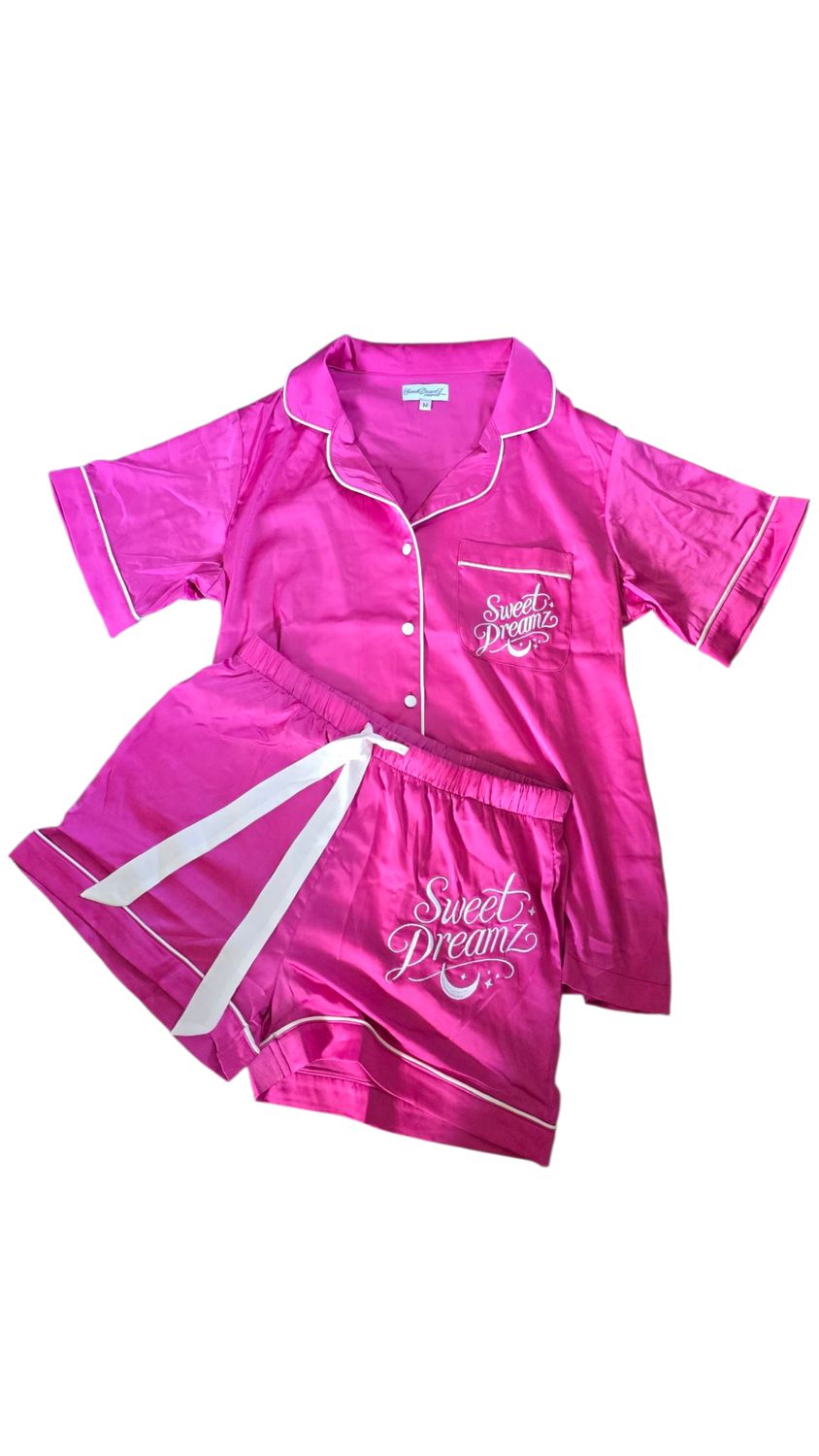 Fuchsia/ White Trim Soft Sweet DreamZ PJs
