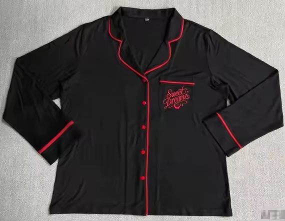 Black/Red Trim Long Bamboo Set