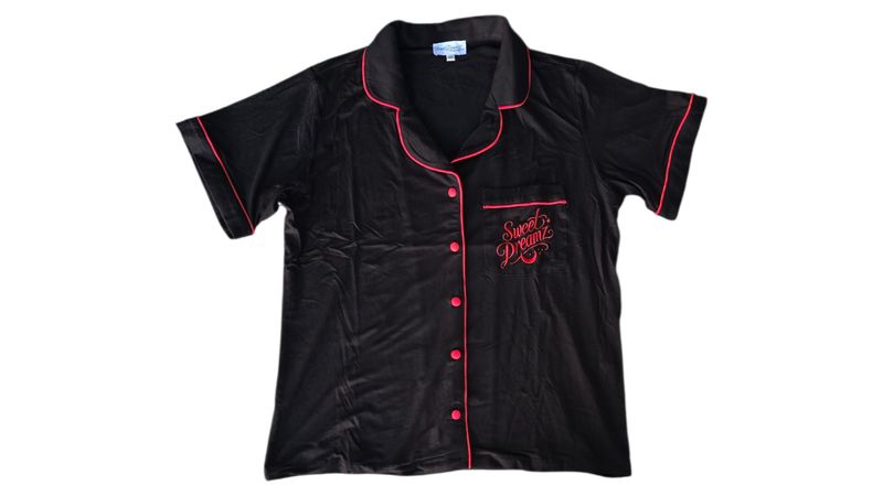 Black/Red Trim Bamboo Pyjamas 