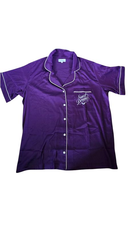 Purple/White Trim Light Pyjamas 