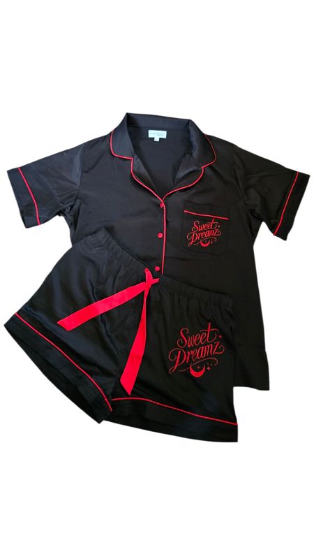 Black/Red Trim Light Pyjamas 
