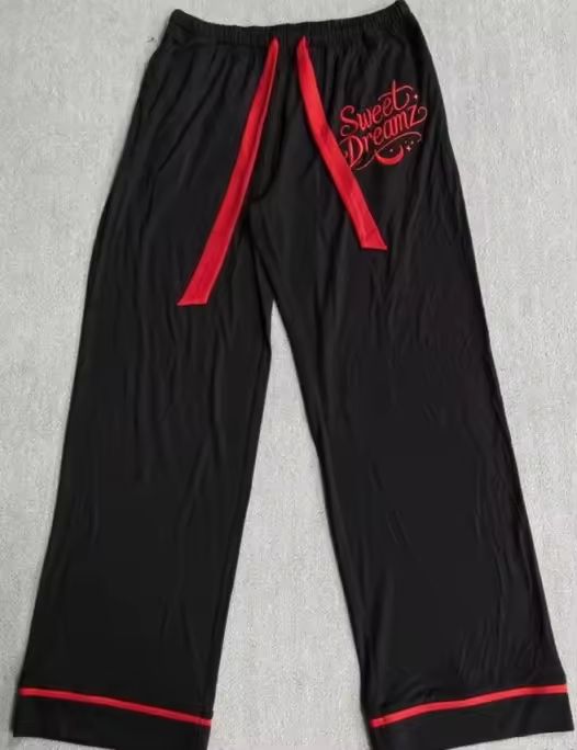 Black/Red Trim Long Bamboo Set