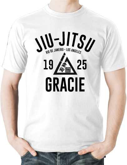 Gracie Jiu Jitsu T-Shirt, Colour: White