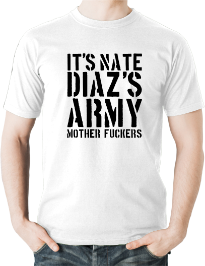 Nate Diaz&#39;s Army T-Shirt, Colour: White