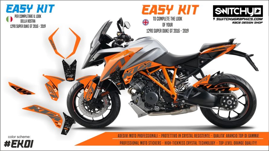 KIT GRAFICHE KTM KTM 1290 SUPER DUKE GT 2016 2017 2018 2019 - &quot;EK01&quot;