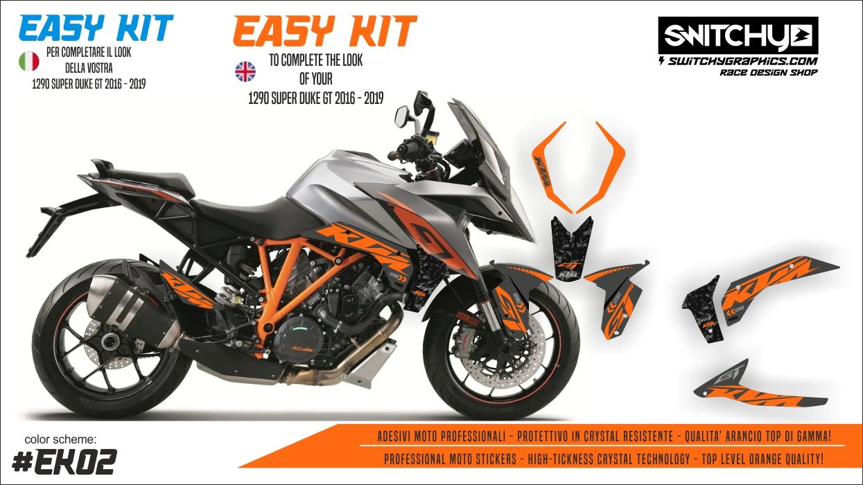 KIT GRAFICHE KTM KTM 1290 SUPER DUKE GT 2016 2017 2018 2019 - &quot;EK02&quot;