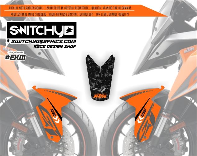 ADESIVI PARAFANGO ANTERIORE &quot;01&quot; per KTM 1290 SUPER DUKE GT 2016 2017 2018 2019