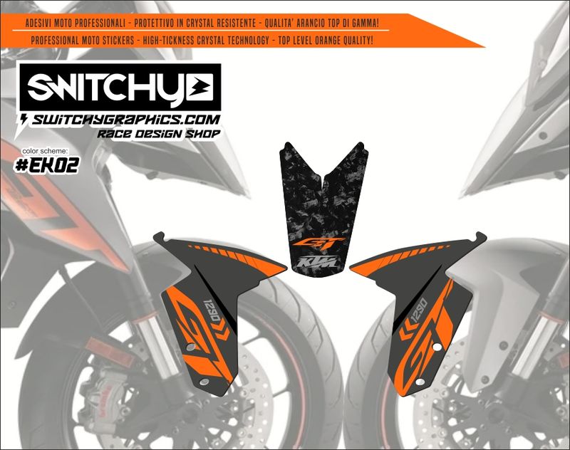 ADESIVI PARAFANGO ANTERIORE &quot;02&quot; per KTM 1290 SUPER DUKE GT 2016 2017 2018 2019