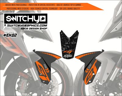 ADESIVI PARAFANGO ANTERIORE &quot;02&quot; per KTM 1290 SUPER DUKE GT 2016 2017 2018 2019