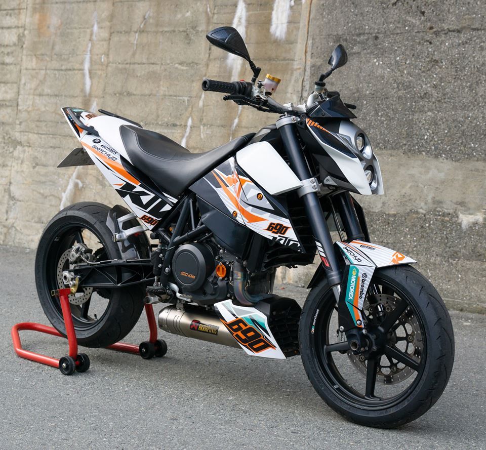 KIT GRAFICHE KTM DUKE III 690 2008 - 2011 - RIDE WHITE