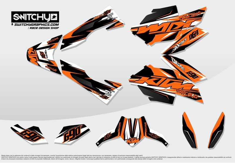 KIT GRAFICHE KTM DUKE III 690 2008 - 2011 - VENTI.5