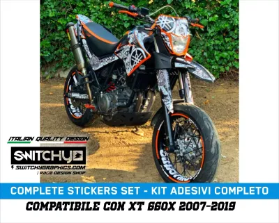KIT GRAFICHE YAMAHA XT 660 X 2007 - 2019 - BANGER RED