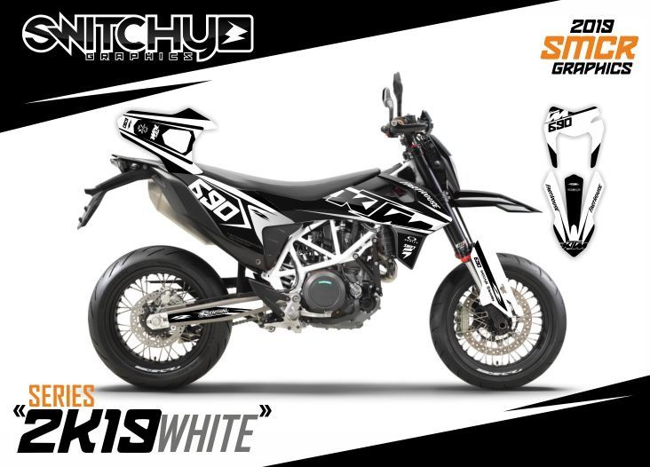 KIT GRAFICHE KTM SMC-R 690 2019 - 2024 - 2K19 WHITE