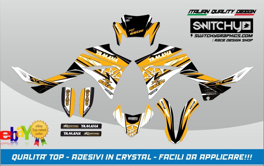 KIT GRAFICHE YAMAHA XT 660 X 2004 - 2006 - GELB SPEED