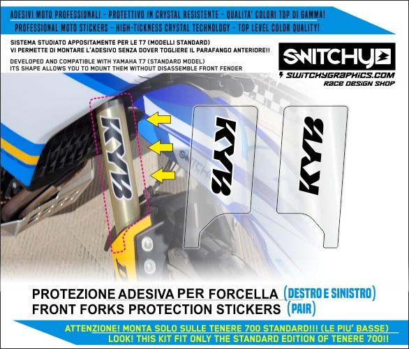 KIT GRAFICHE YAMAHA TENERE T7 - 2019 2024 - COVER STELI FORCELLA KYB