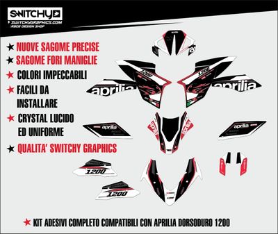 KIT GRAFICHE APRILIA DORSODURO 1200 - FASTER WHITE