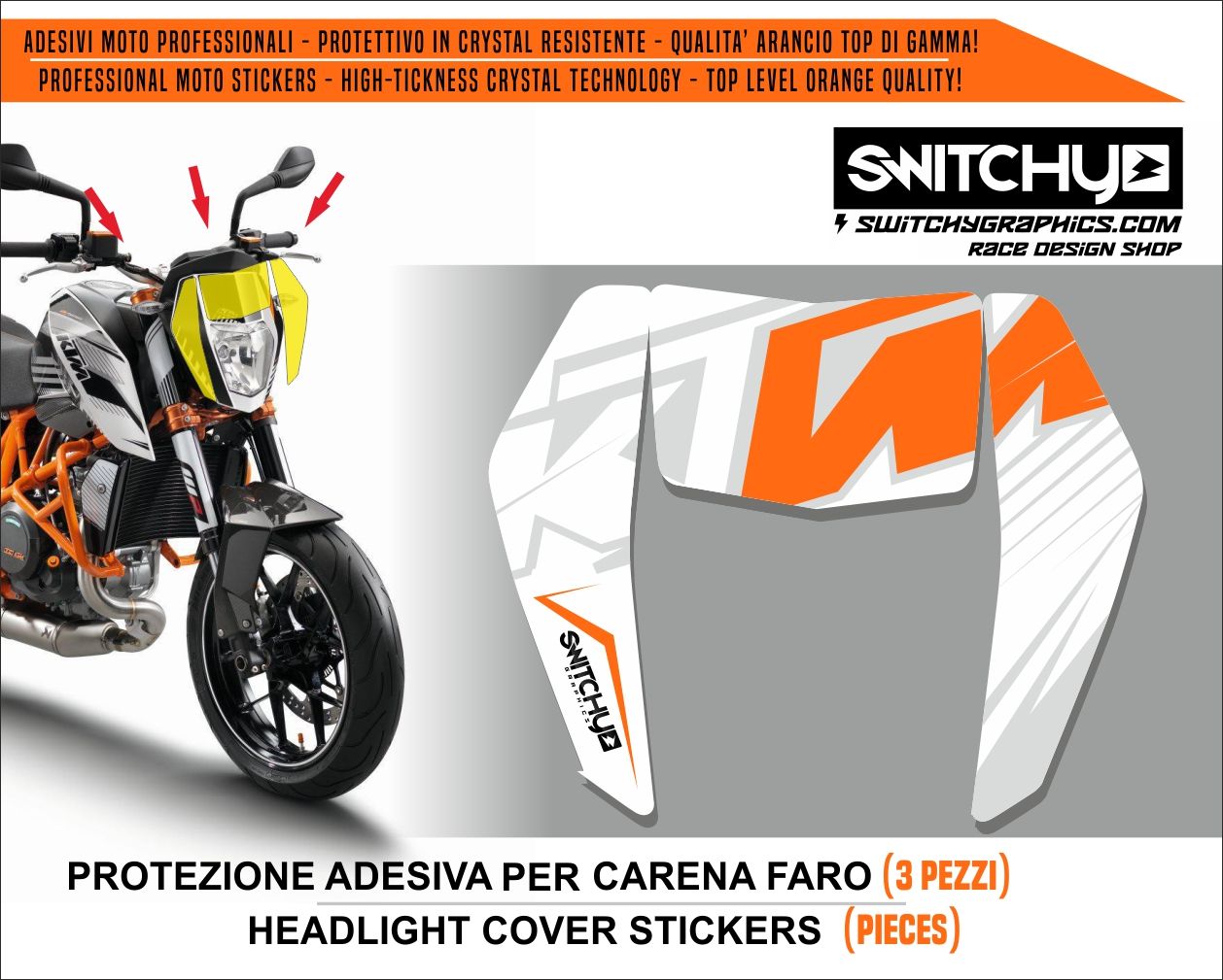 KIT GRAFICHE KTM 690 DUKE 2012 2013 2014 2015 2016 - ADESIVI FARO