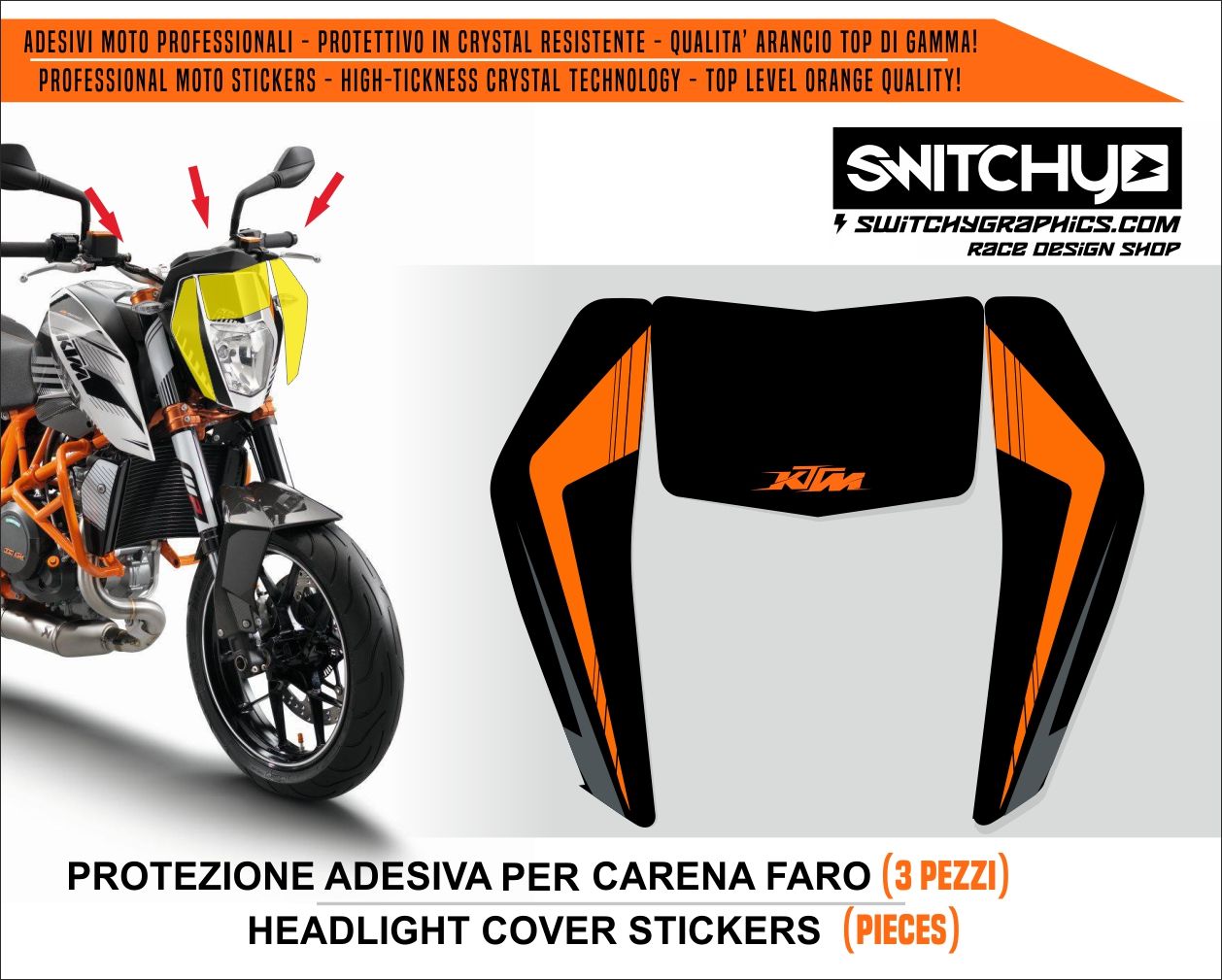 KIT GRAFICHE KTM 690 DUKE 2012 2013 2014 2015 2016 - ADESIVI FARO