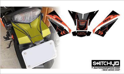 COMPATIBLE TAIL SECTION STICKERS FOR KTM 1190 ADVENTURE S/R 2013 - 2016