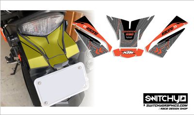COMPATIBLE TAIL SECTION STICKERS FOR KTM 1190 ADVENTURE S/R 2013 - 2016